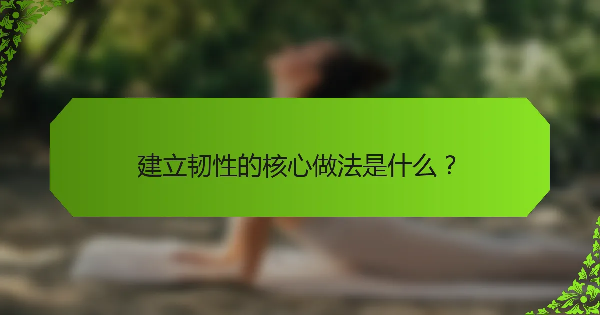 建立韧性的核心做法是什么？