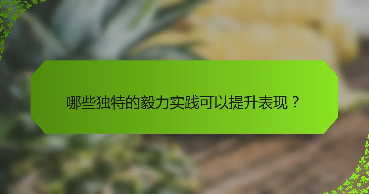 哪些独特的毅力实践可以提升表现？