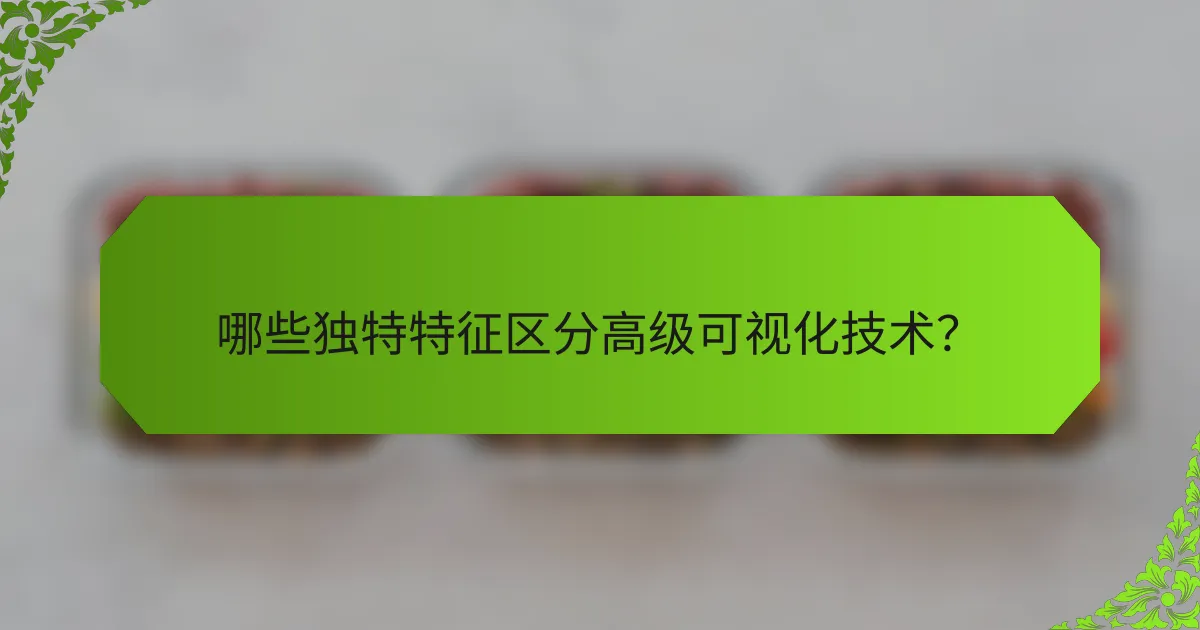 哪些独特特征区分高级可视化技术？