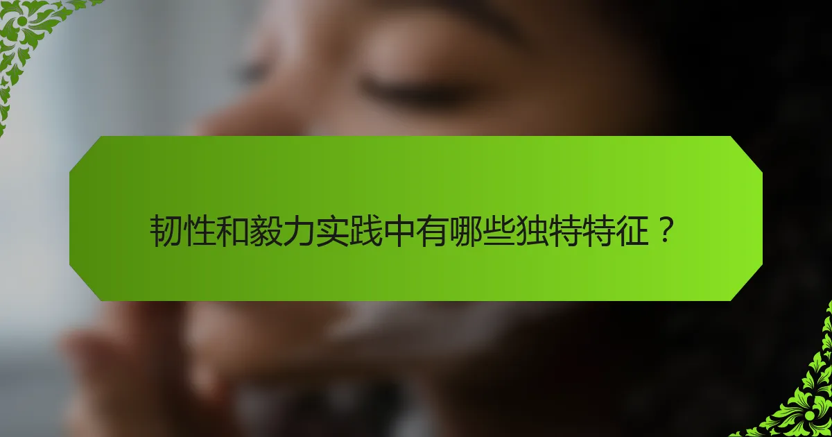 韧性和毅力实践中有哪些独特特征？