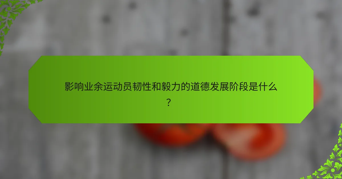 影响业余运动员韧性和毅力的道德发展阶段是什么?